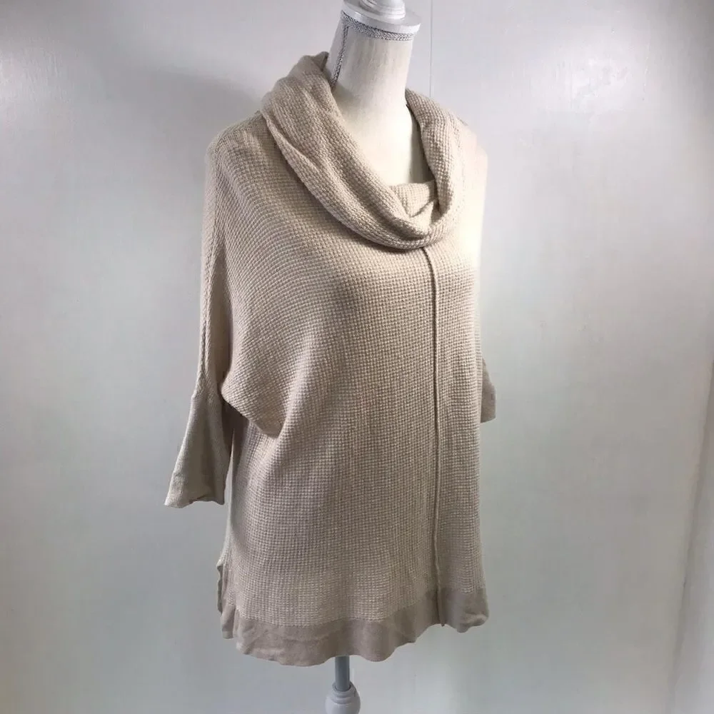 Fielel Flower Ivory Cowlneck Pullover Size S